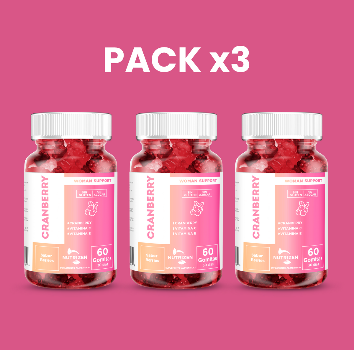 PACK X 3 CRANBERRY