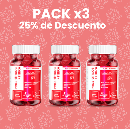 PACK X 3 PROBIOTICOS Y FIBRA