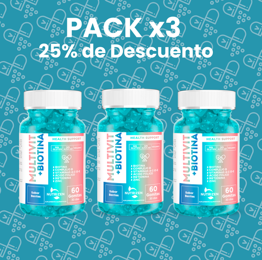 PACK X 3 MULTIVIT BIOTINA